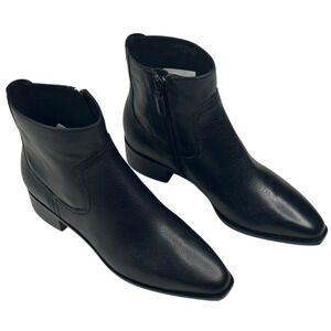 COLE HAAN Naia Black Leather Ankle Boots Womens Size 7B Side Zip New $200 L